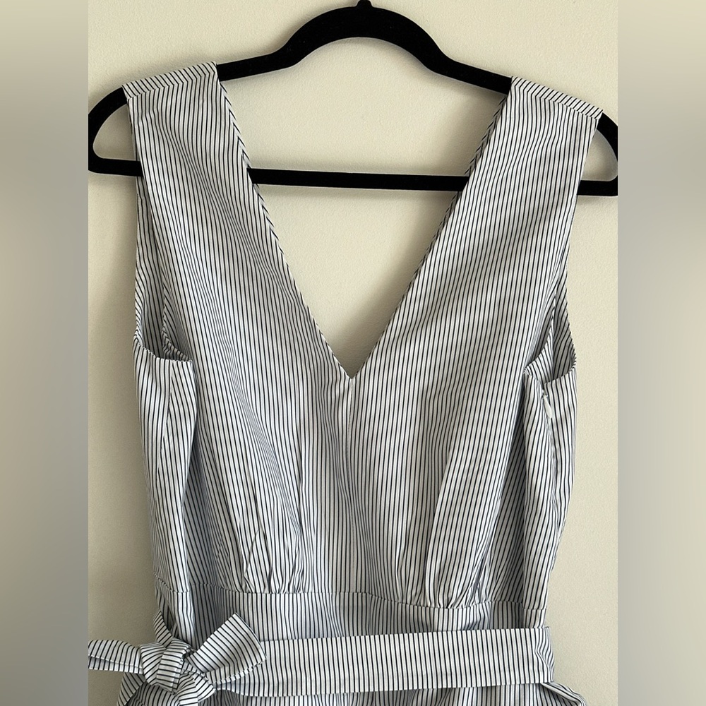 MARNI Striped Pleated Peplum Belted Cotton Top — IT 42 (US 6–8) - Picture 4 of 12